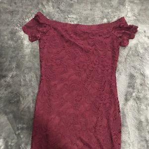 Red lace dress